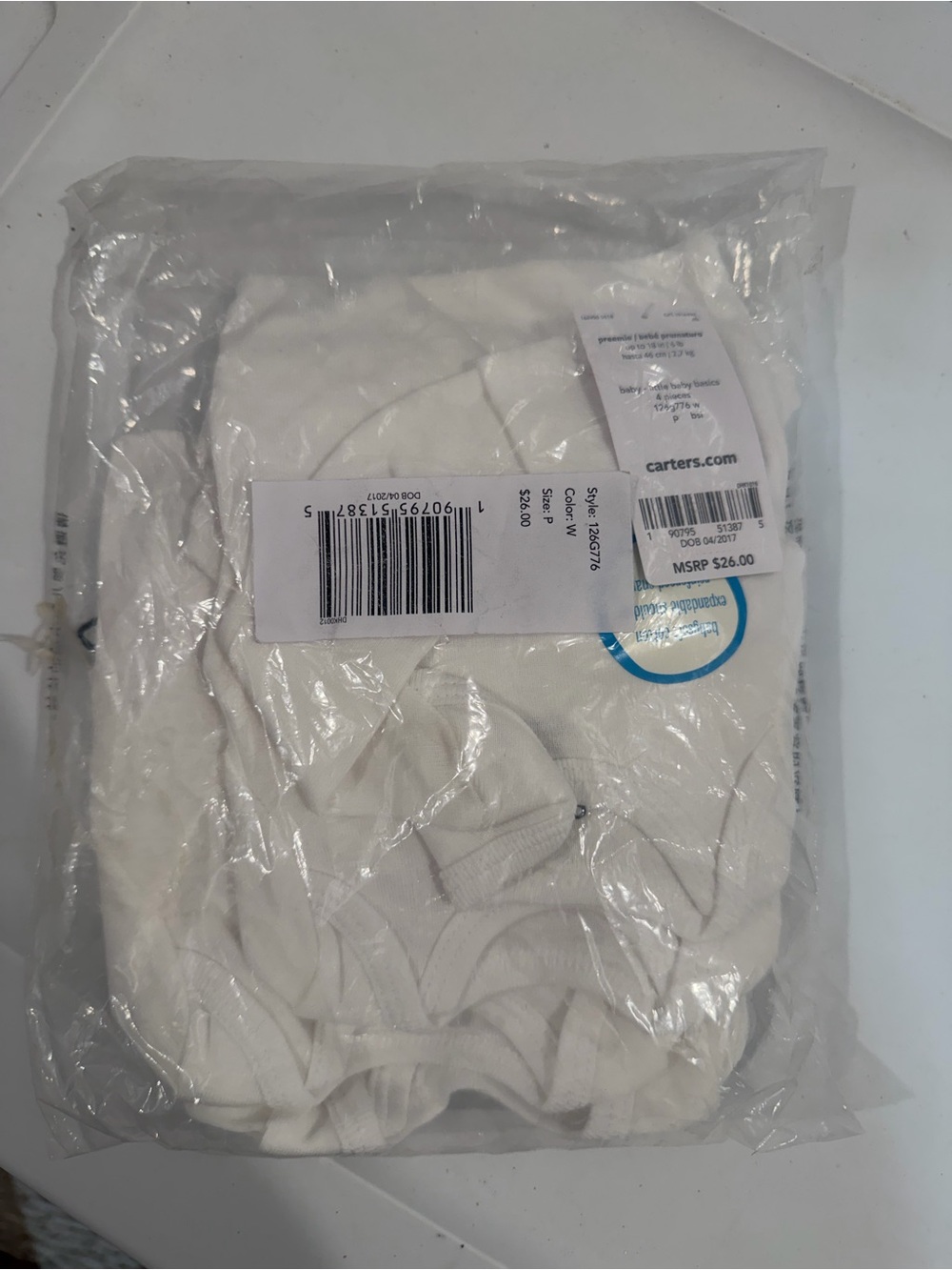 Carter's White Baby One-Piece Bodysuits Pack